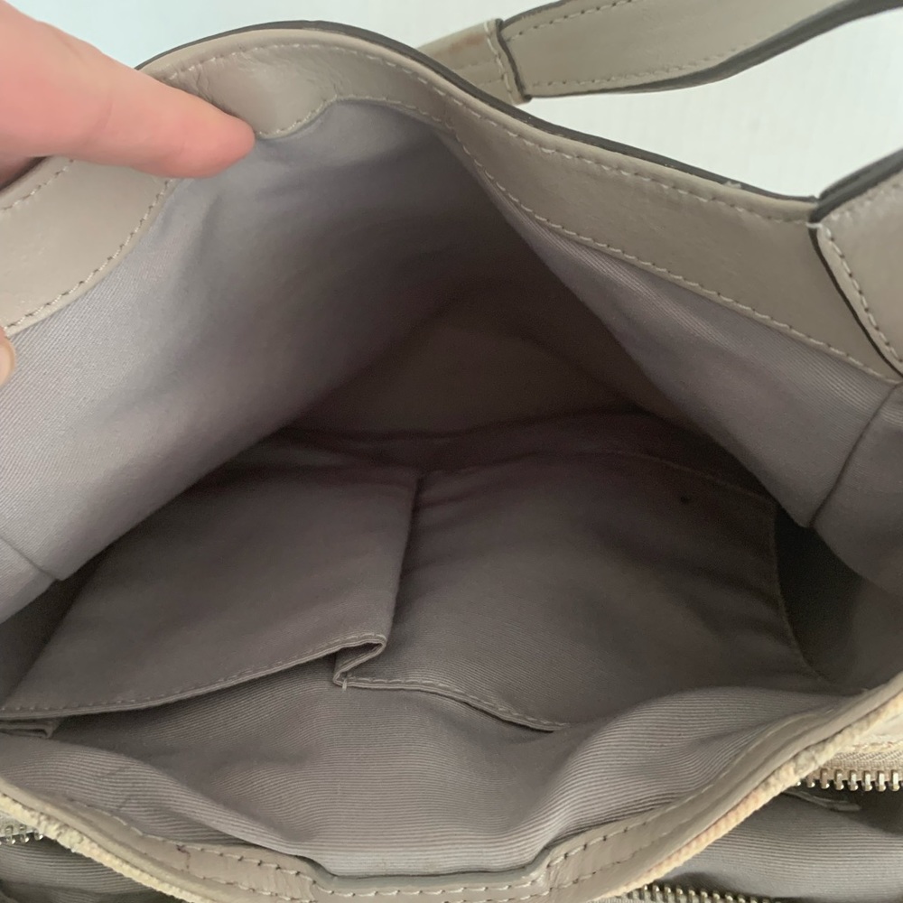 Coach vintage gray & peach fabric signature hobo purse - Picture 6 of 13